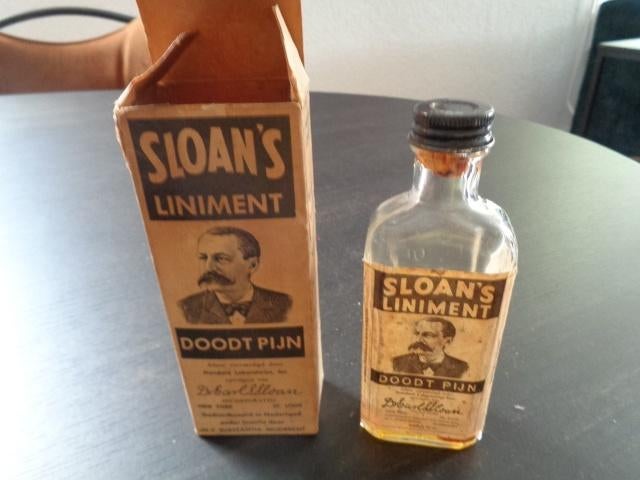 Doosje + leeg flesje Sloan's Liniment., Ophalen of Verzenden, Verpakking