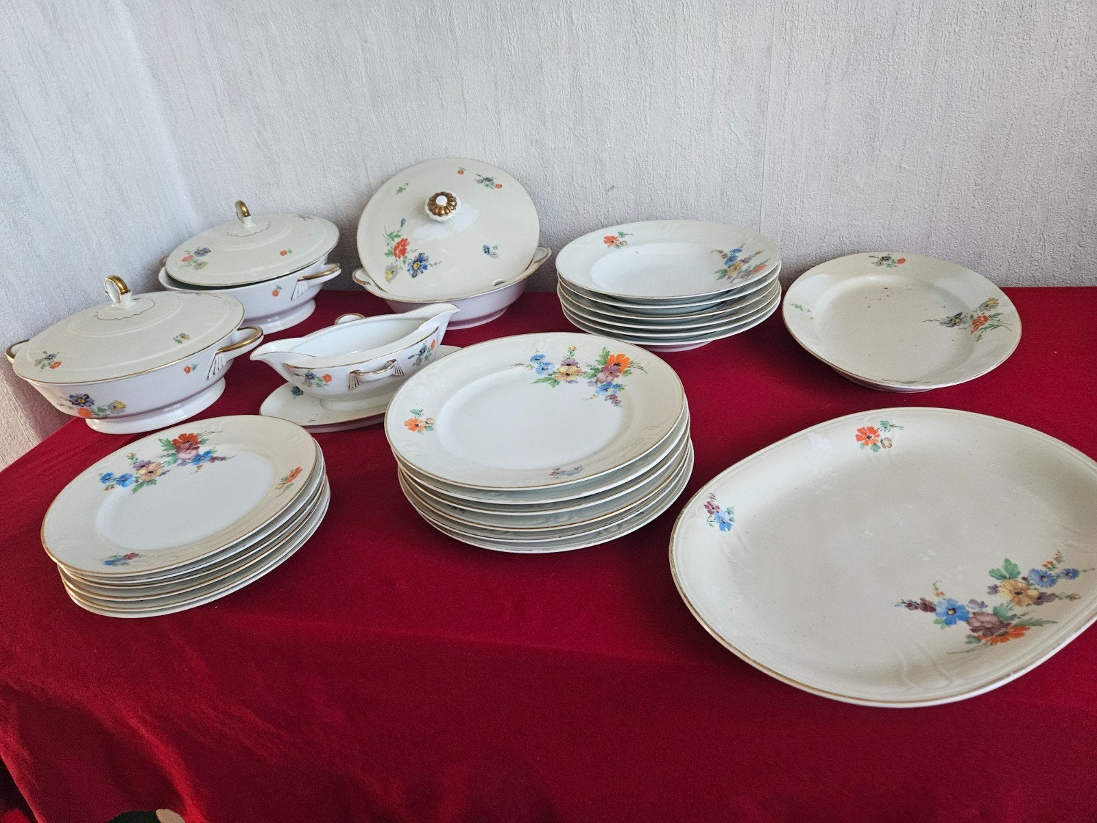 Vintage Edelstein Bavaria servies met bloemmotief, Antiek en Kunst, Ophalen of Verzenden