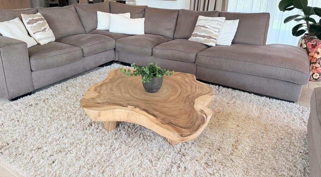 Urban Sofa hoekbank met hocker, bruin, Ophalen, Gebruikt