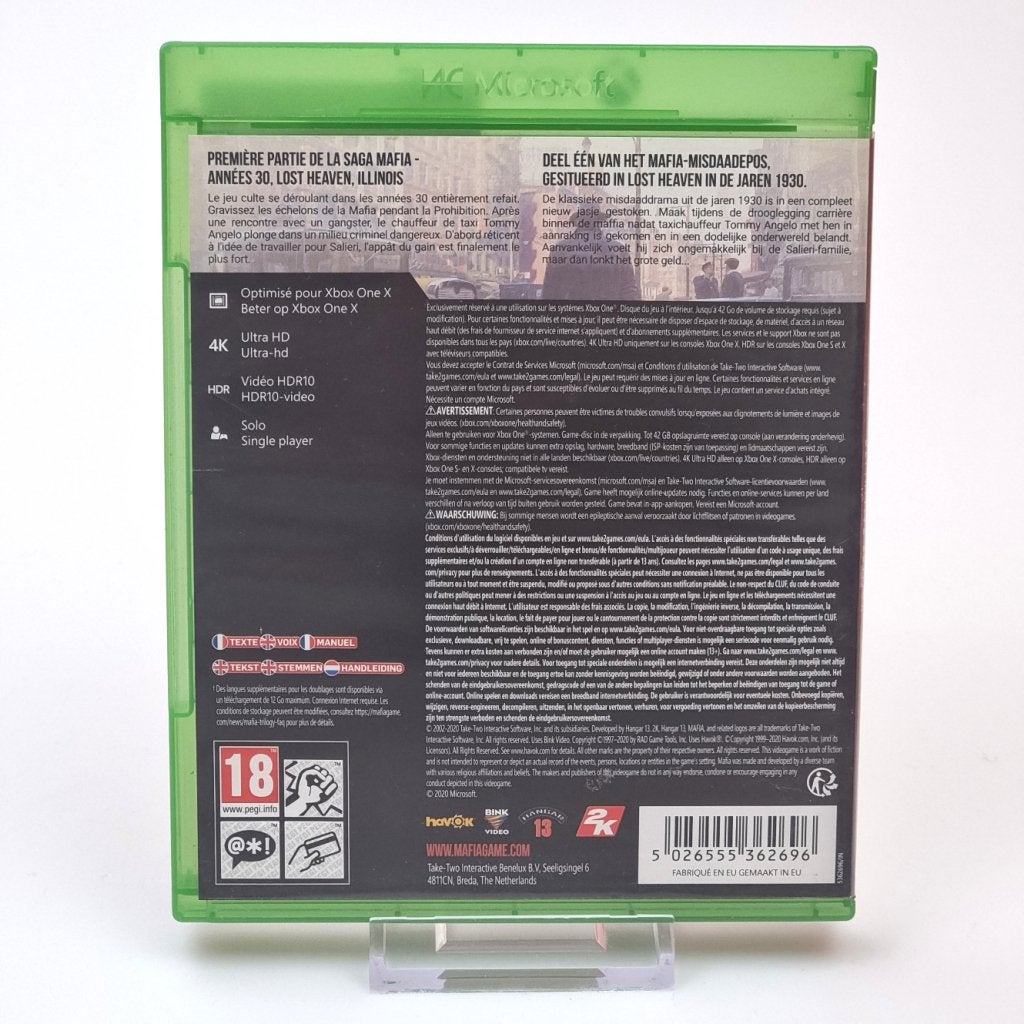 Xbox One Game: Mafia Definitive Edition, Xbox, Gebruikt, Support@xbox.com, One Microsoft Way
Redmond, WA 98052-6399