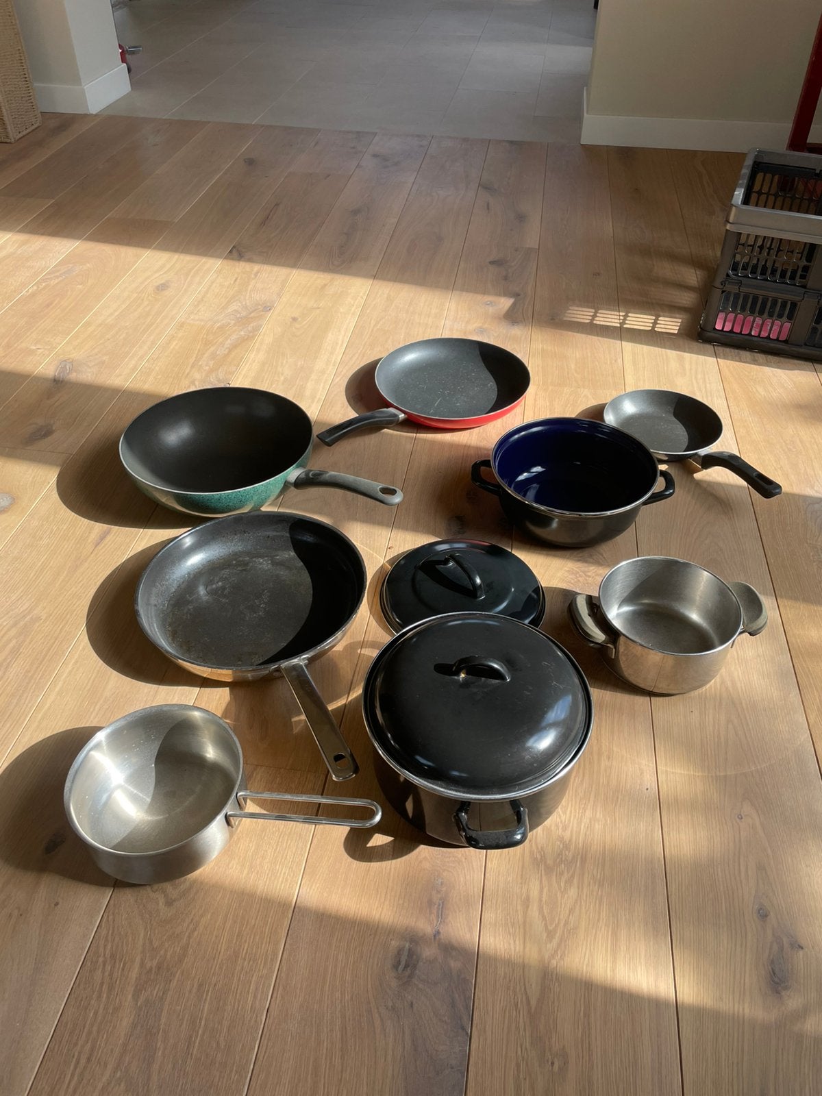 Diverse pannen gratis ophalen, Ophalen, Gebruikt, Rvs, Pannenset
