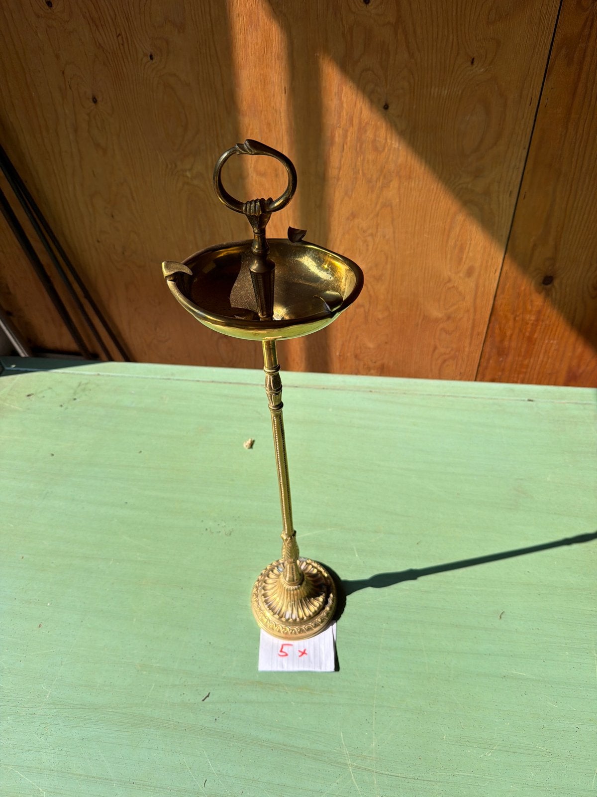 Vintage Messing Staande Asbak - Elegant en Decoratief, Antiek en Kunst, Ophalen