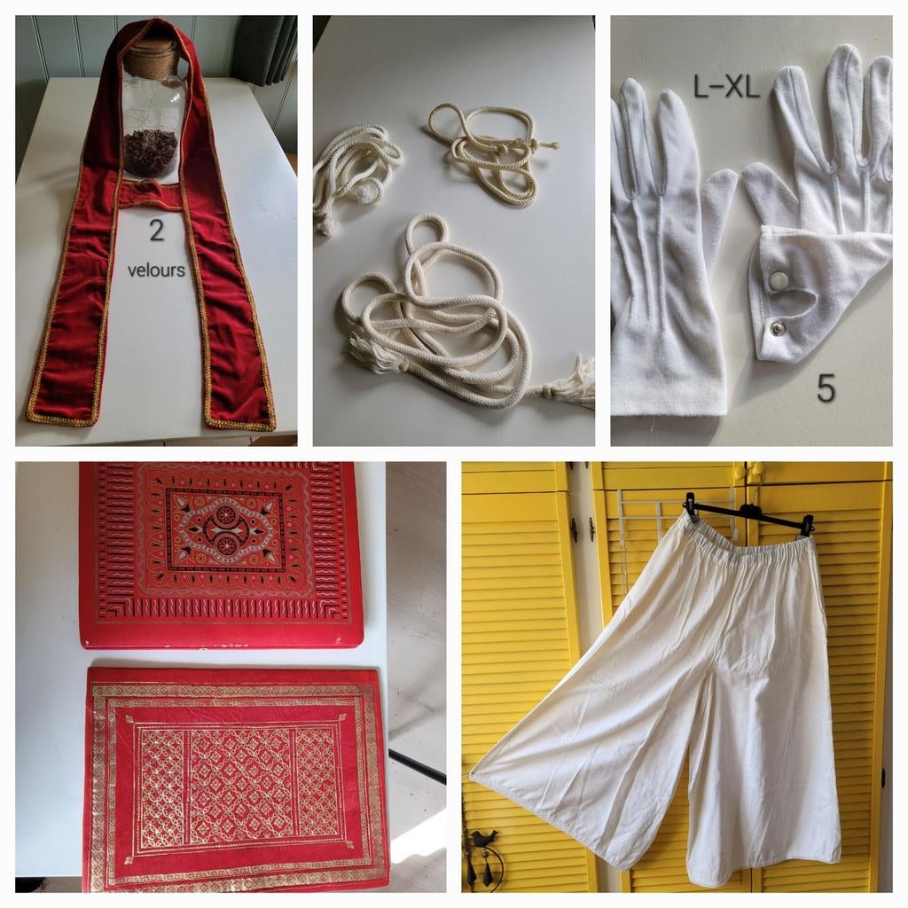 Sinterklaas boek, broekrok, handschoenen, stolas, singels, Ophalen of Verzenden
