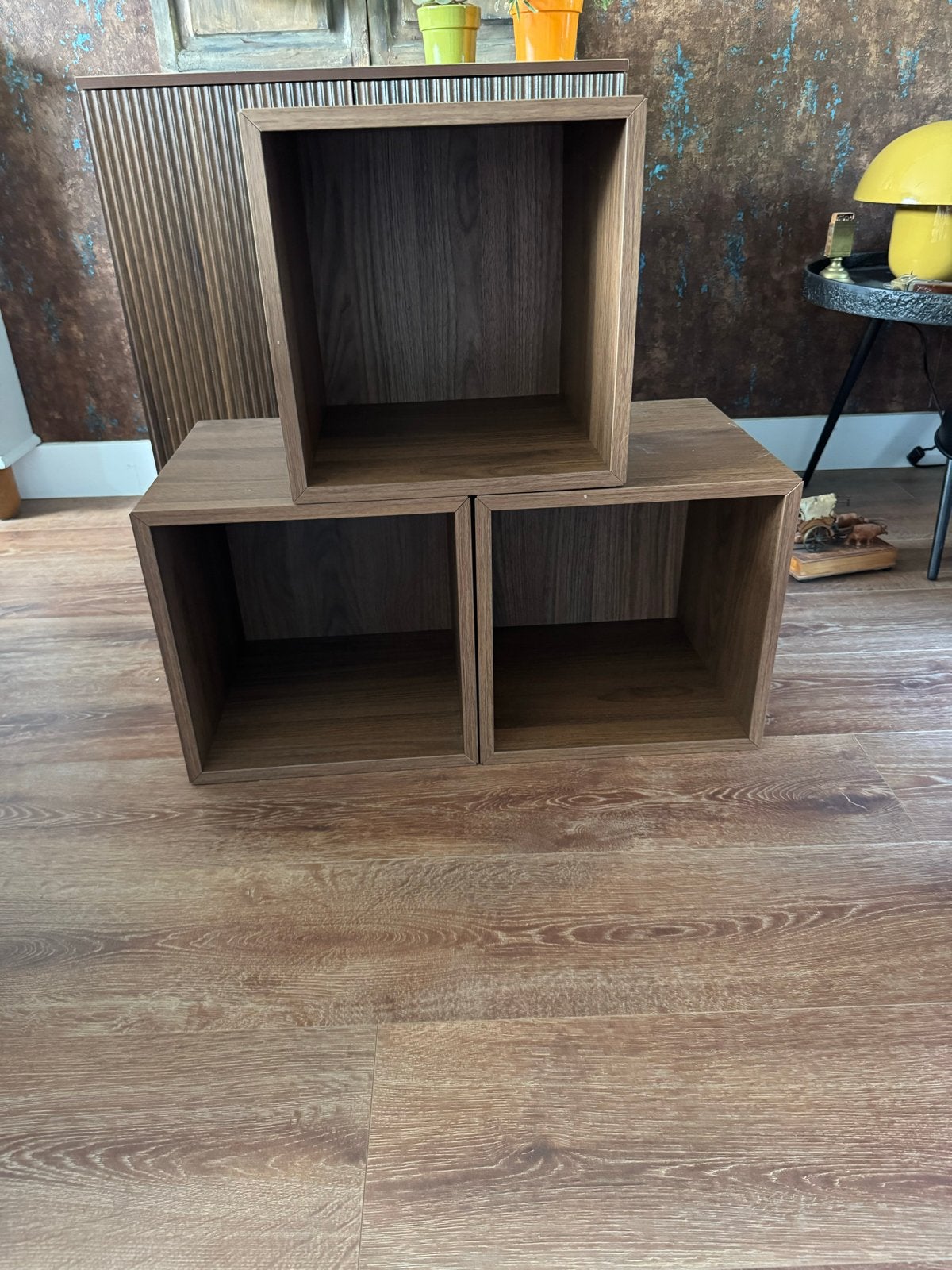 Set van 3 houten kubussen - veelzijdig en stijlvol, Ophalen, Gebruikt