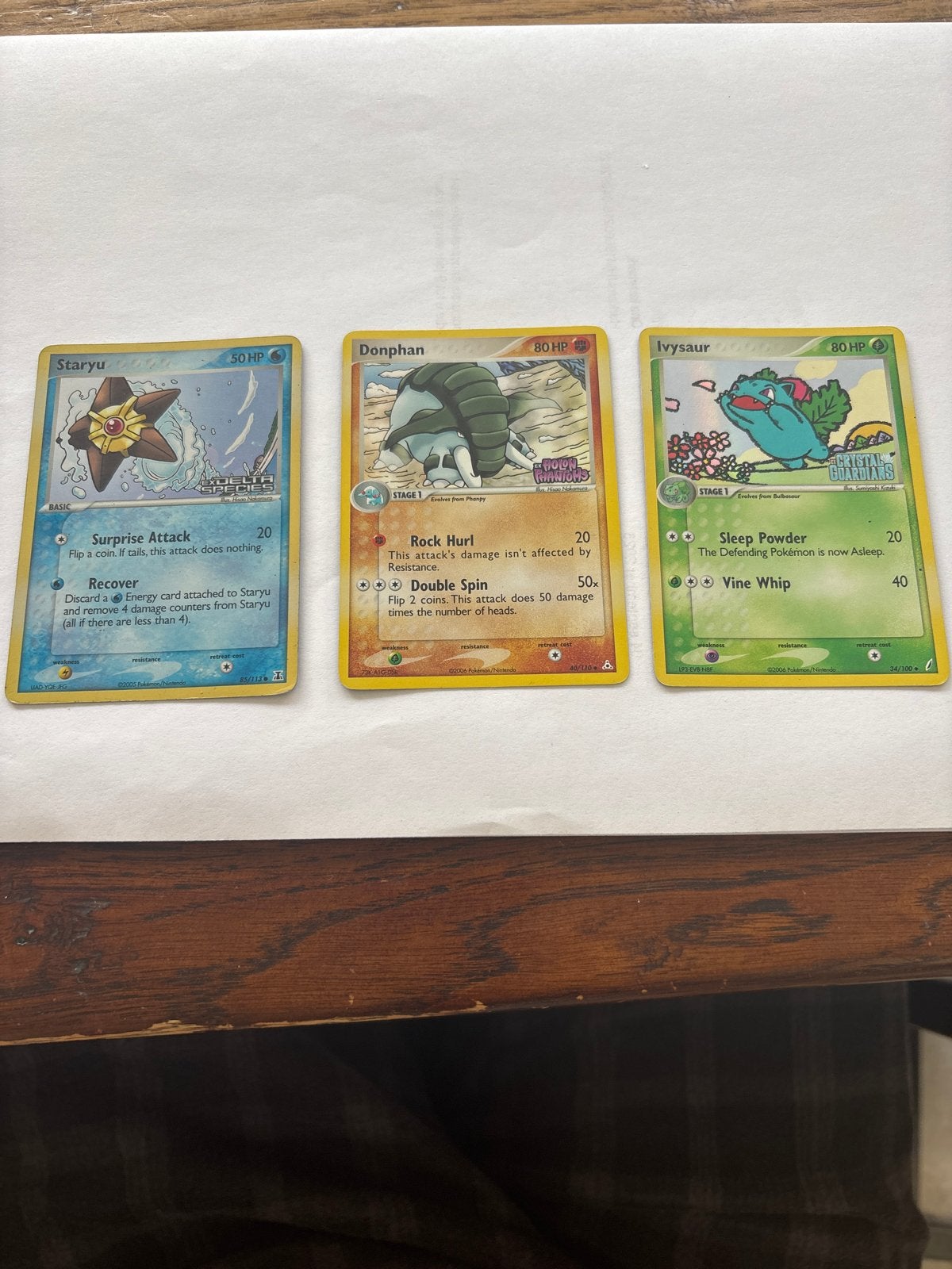 Pokémon kaarten: Staryu, Donphan, Ivysaur, Ophalen of Verzenden, Gebruikt, Meerdere kaarten