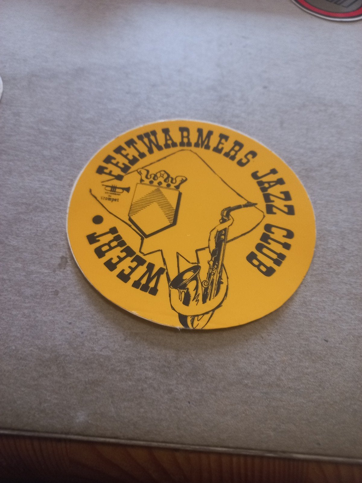 Vintage Feetwarmers Jazz Club  sticker, Ophalen of Verzenden, Gebruikt