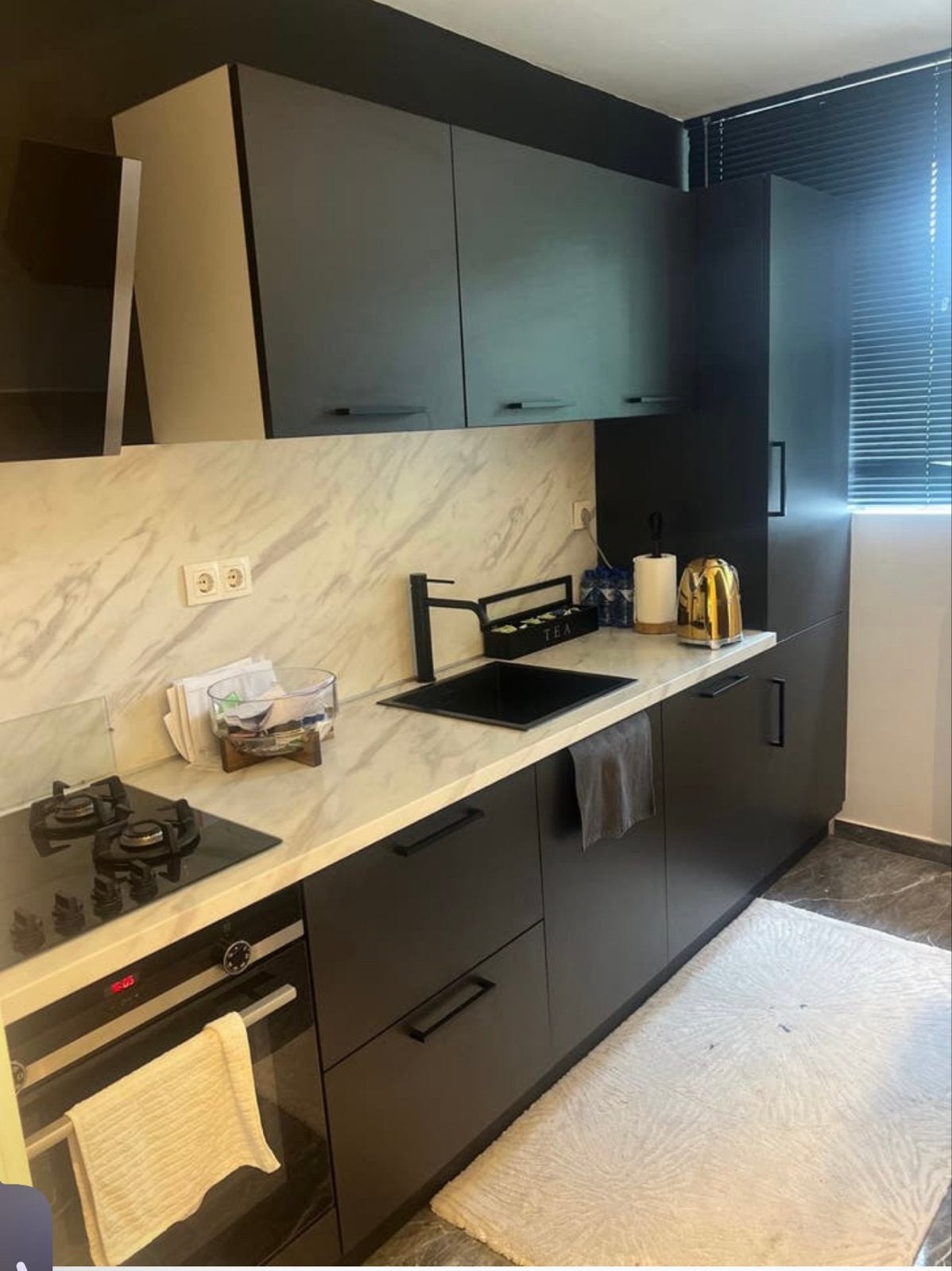 Moderne matzwarte keuken 3.03m, z.g.a.n. (week 40-41), Huis en Inrichting, Keuken | Complete keukens, Ophalen, Overige materialen