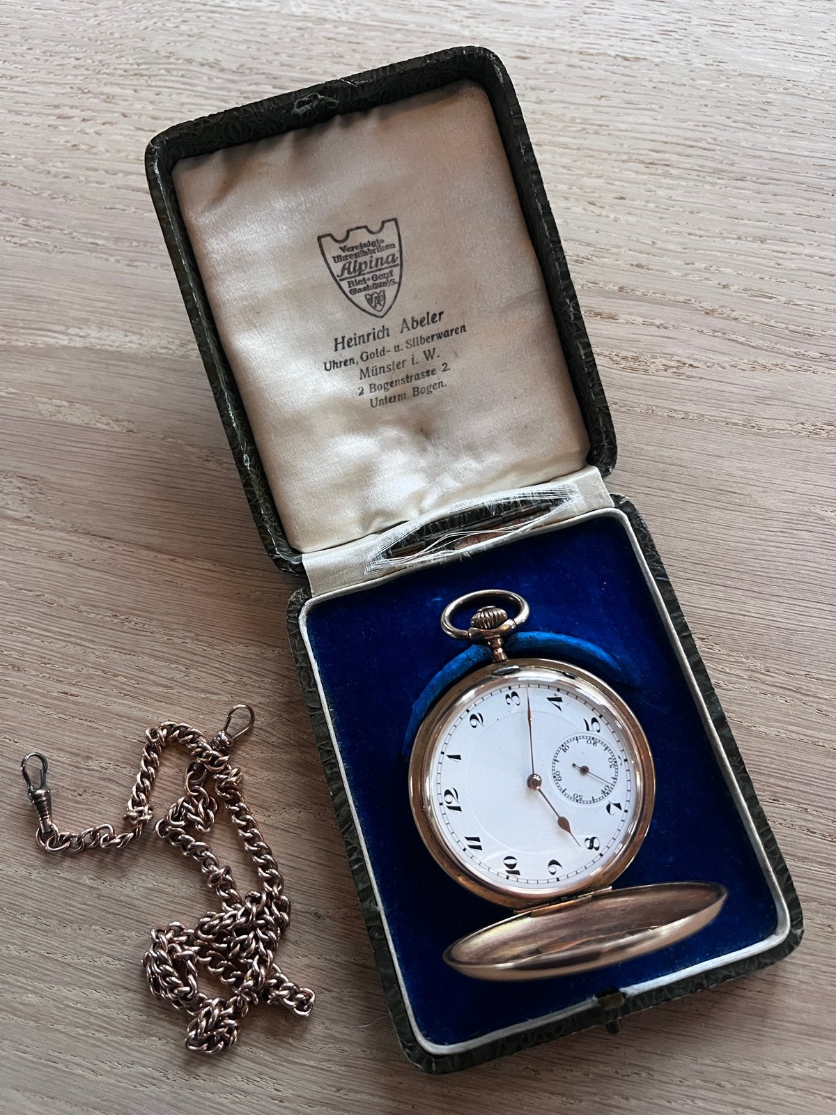 Prachtig groot 14k gouden zakhorloge met ketting, Overige merken, Zakhorloge, Ophalen of Verzenden, Met ketting