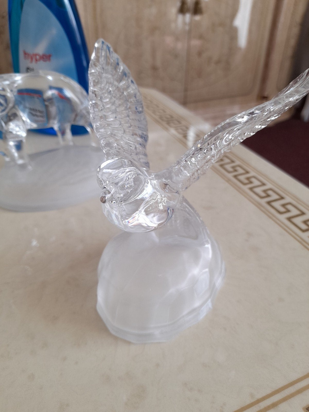 Glazen Adelaar Decoratiebeeld, Ophalen, Zo goed als nieuw, Modern, Wit