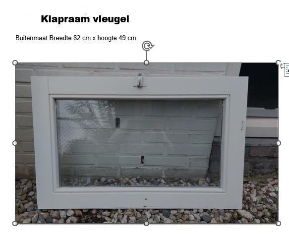 Klapraam vleugel 82x49 cm, Ophalen, Gevelraam of Ruit, Gebruikt, Minder dan 80 cm