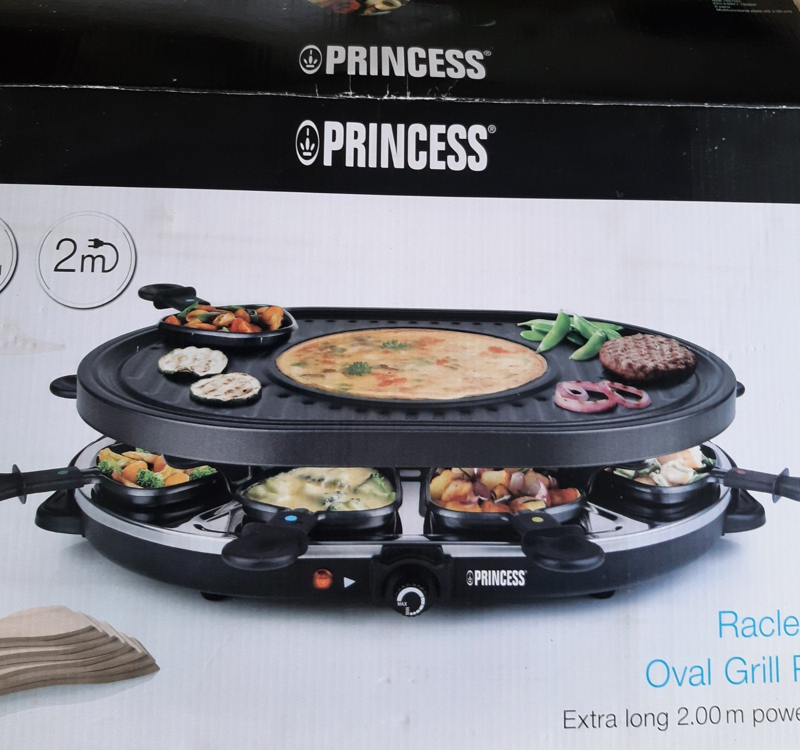 NIEUW Princess Raclette 8 Oval Grill Party - 5-in-1 Functie, Ophalen of Verzenden, Nieuw