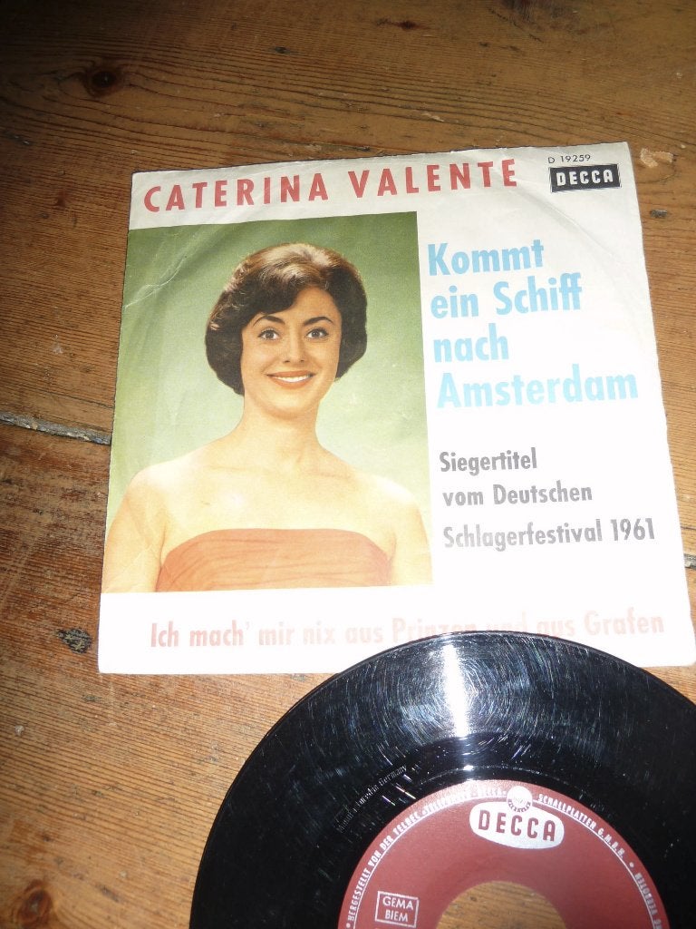 single CATERINA VALENTE kommt ein Schiff nach Amsterdam 1961, Ophalen of Verzenden, Gebruikt, Pop