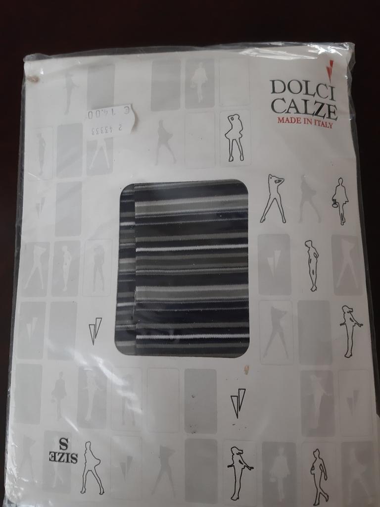 Dolci Calze Panty  zwart grijs wit S, Kleding | Dames, Leggings, Maillots en Panty's, Nieuw, Panty, Maat 36/38 (S), Grijs, Ophalen of Verzenden