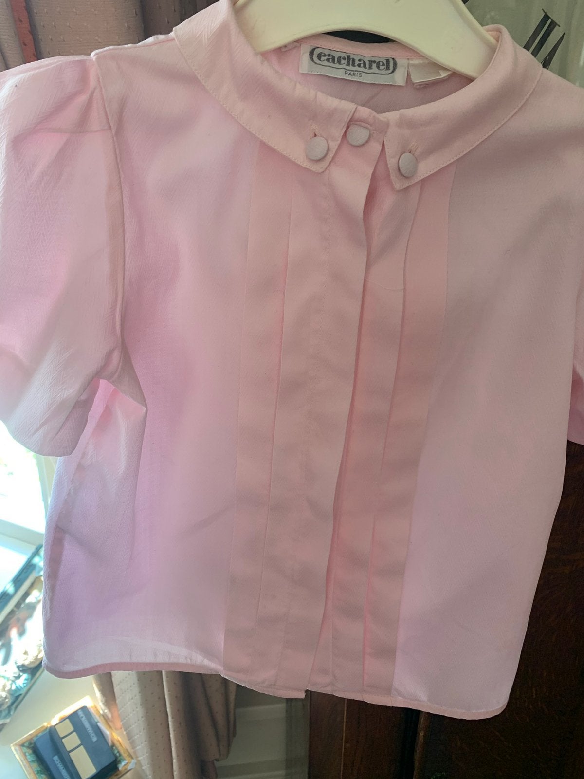 Zachtroze bloesje van Frans modehuis Cacharel mt 86/92, Kinderen en Baby's, Kinderkleding | Maat 98, Overhemd of Blouse, Ophalen of Verzenden