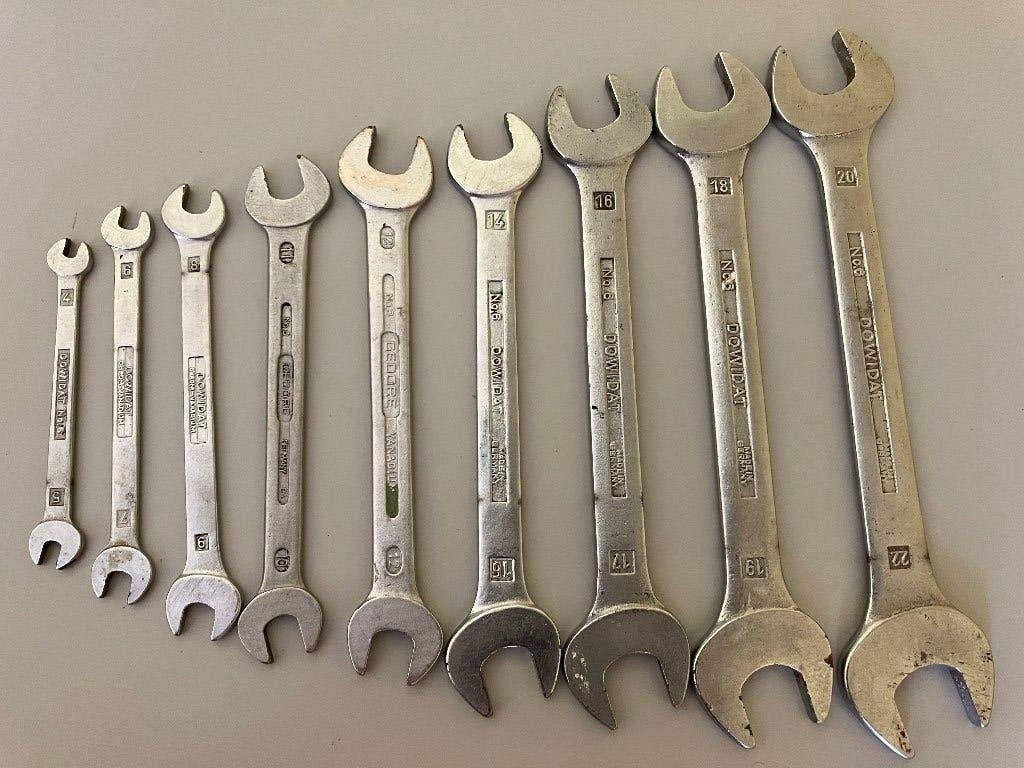 9x steeksleutels Dowidat en Gedore in uitstekende staat, Doe-het-zelf en Verbouw, Gereedschap | Handgereedschap, Ophalen of Verzenden