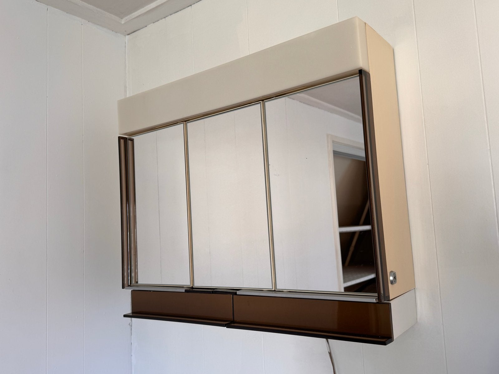 Vintage Allibert wandkast jaren '70 met spiegeldeuren, Ophalen