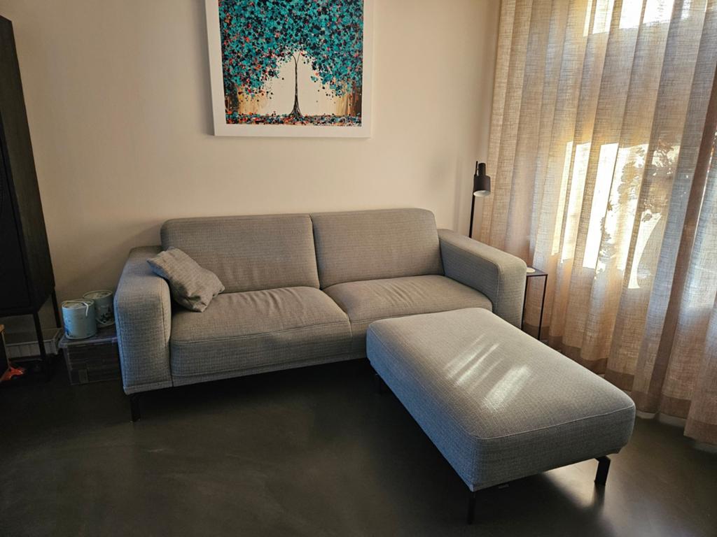Montel Viano bank + poef, Huis en Inrichting, Ophalen, Gebruikt, Driepersoons, 75 tot 100 cm