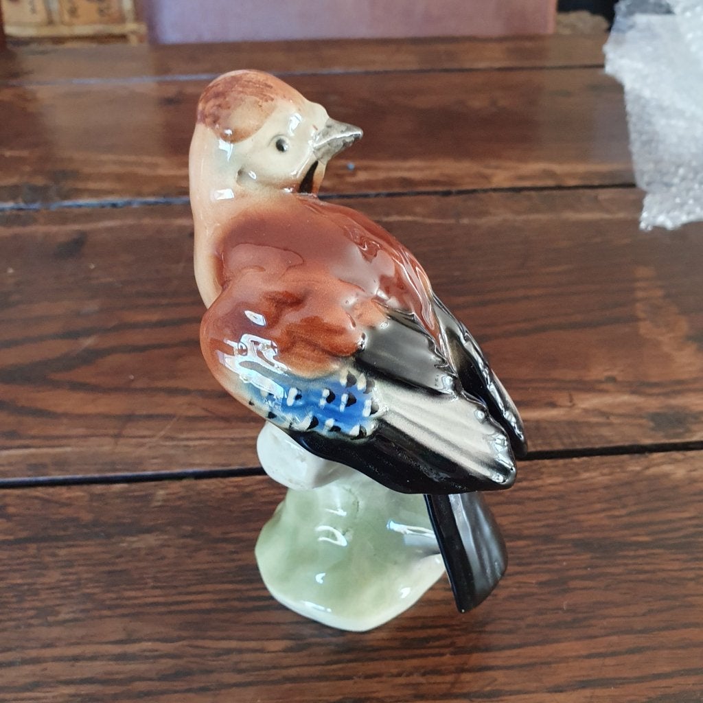 Beeldje van Vlaamse Gaai 15 cm groot ca 1950, Verzamelen, Ophalen of Verzenden, Zo goed als nieuw, Vogel, Beeldje of Figuurtje