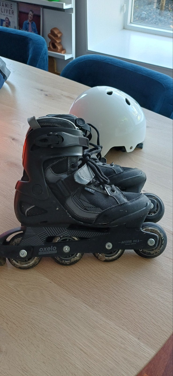 Oxelo Inline Skates Active Fit 3 met Helm - Maat 38, Sport en Fitness, Skeelers, Gebruikt, Kinderen, Inline skates 4 wielen, Ophalen