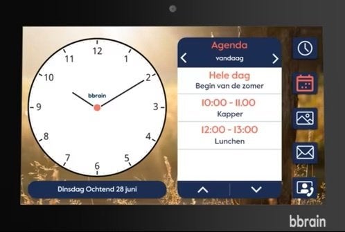 Bbrain Family kalenderklok – voor ouderen en bij dementie, Ophalen of Verzenden, Zo goed als nieuw, Digitaal, Kalenderfunctie