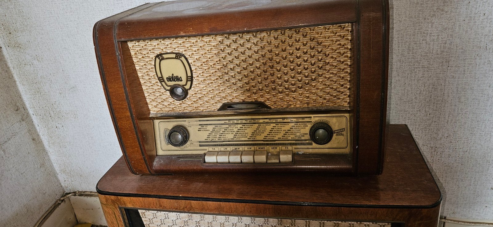 Vintage Otelec buizenradio - Decoratief object, Audio, Tv en Foto, Radio's, Ophalen, Gebruikt, Radio