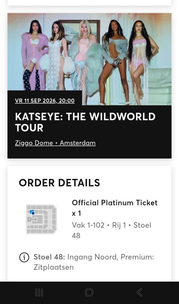 KATSEYE PREMIUM TICKET ZIGGO DOME, Diversen, Ophalen of Verzenden, Nieuw