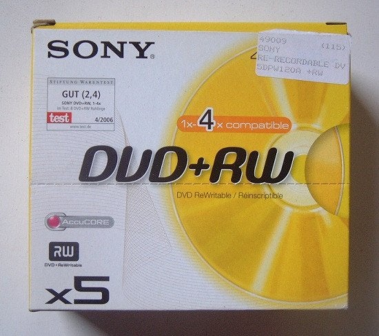 DVD+RW Sony 5 Stuks Nieuw 1-4x, Ophalen of Verzenden, Nieuw, Dvd, Sony