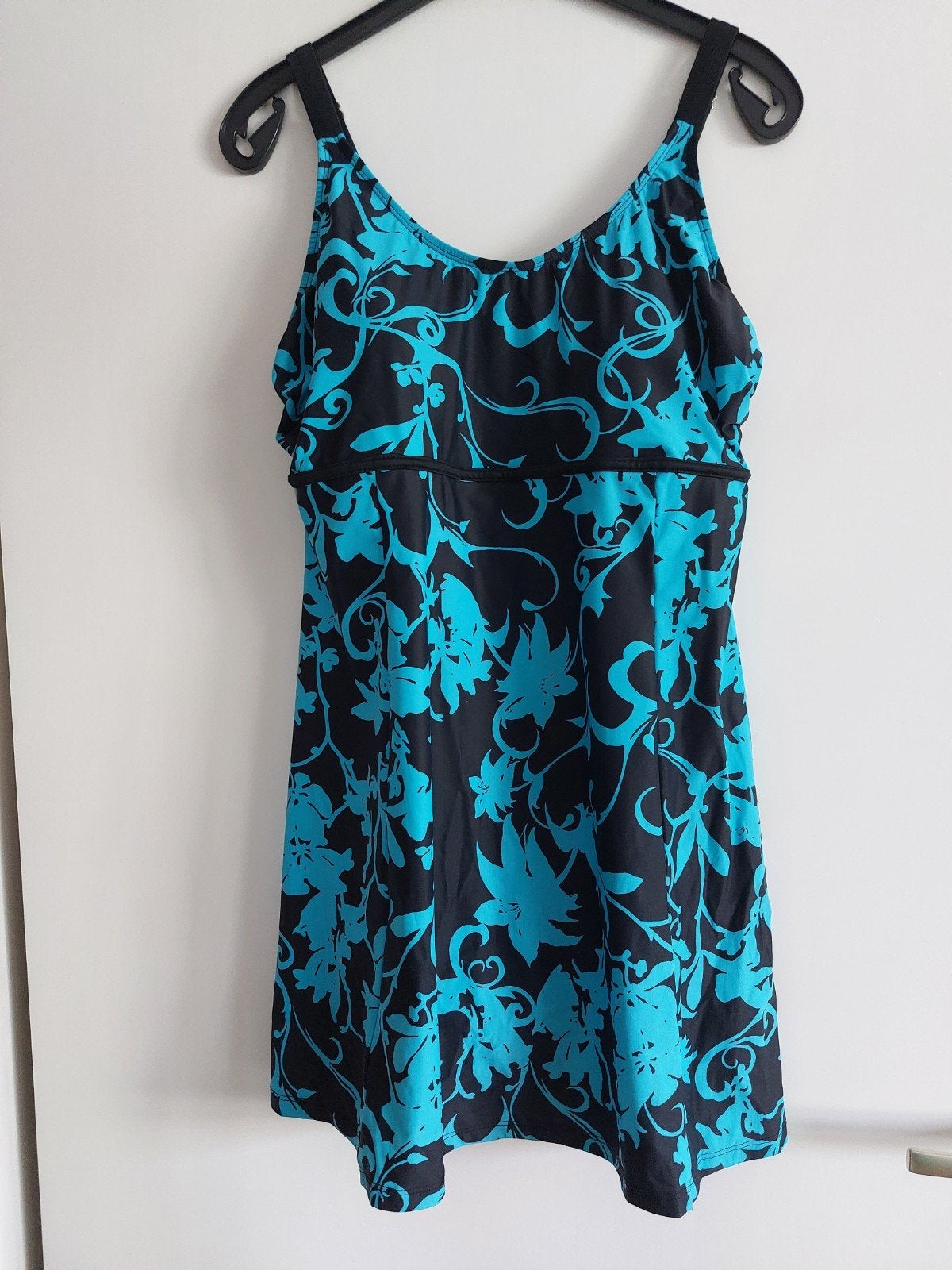 Badpak met jurkje, zwart/blauw, maat 46, padded, Kleding | Dames, Badmode en Zwemkleding, Ophalen of Verzenden, Zo goed als nieuw