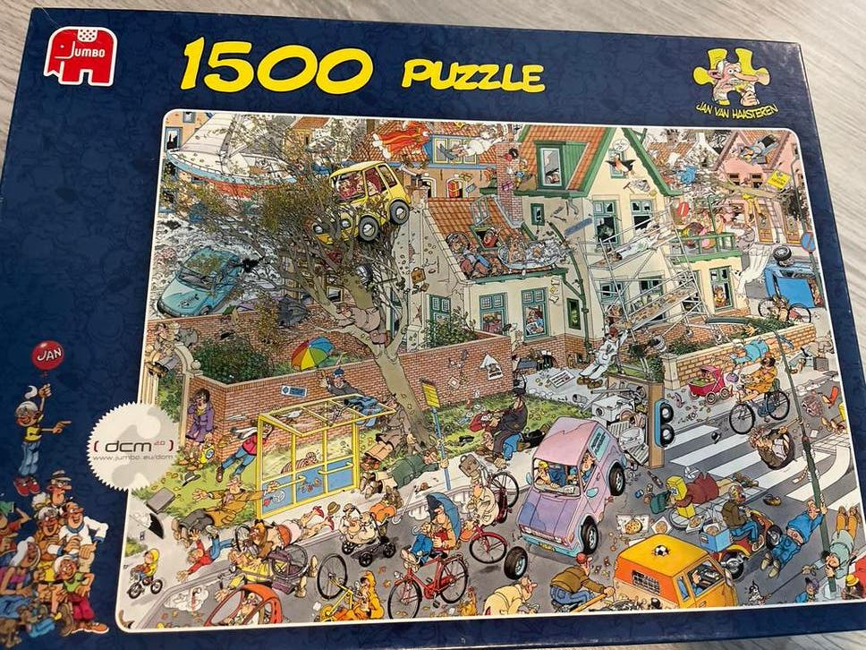 Jan van Haasteren De Storm 1500 stukjes legpuzzel, Ophalen of Verzenden, 500 t/m 1500 stukjes, Zo goed als nieuw, Legpuzzel