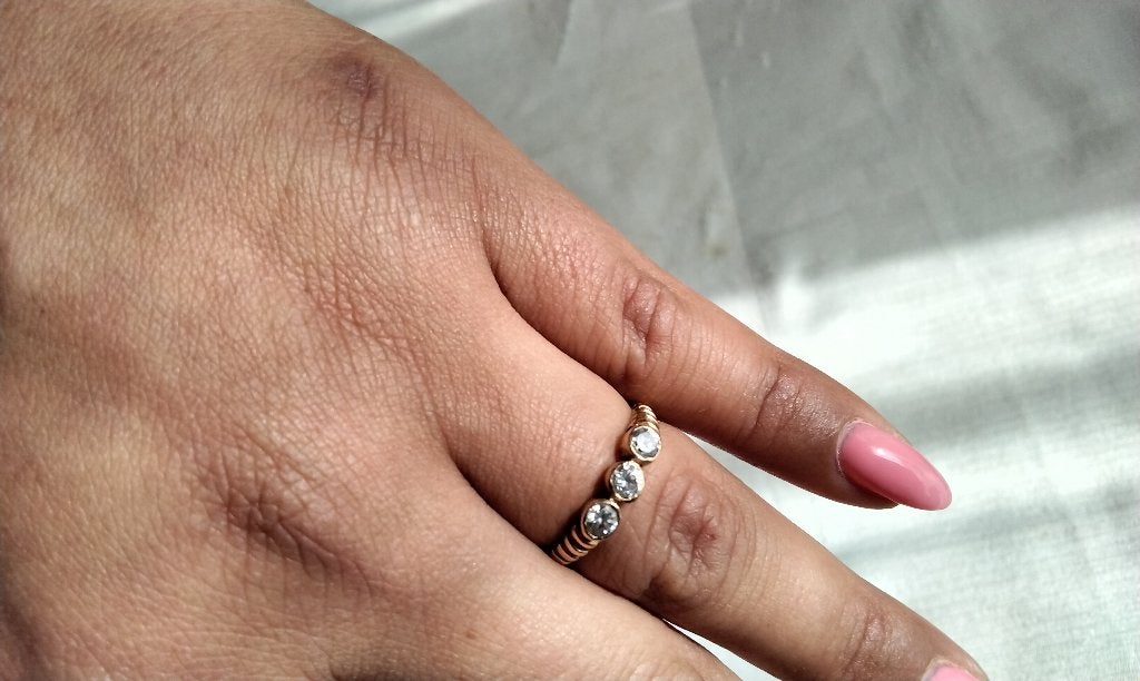 18 karaat Gouden Ring Rozé Kleur 2,31gr maat 55 AFHALEN, Sieraden, Tassen en Uiterlijk, Ringen, Ophalen, Zo goed als nieuw, 17 tot 18