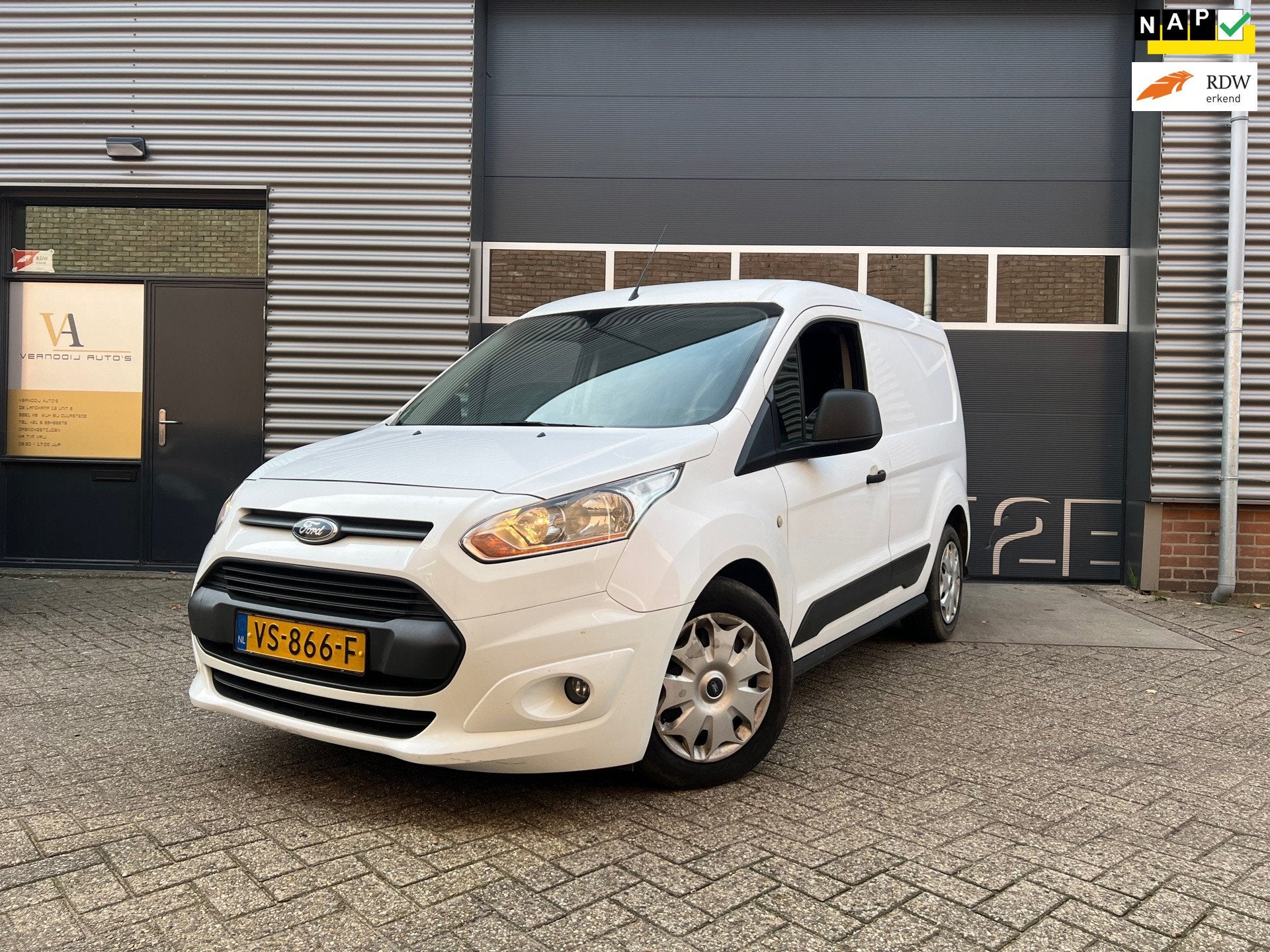 Ford Transit Connect 1.6 TDCI 3-persoons Airco Camera Nette, Euro 5, Stof, Zwart, Wit