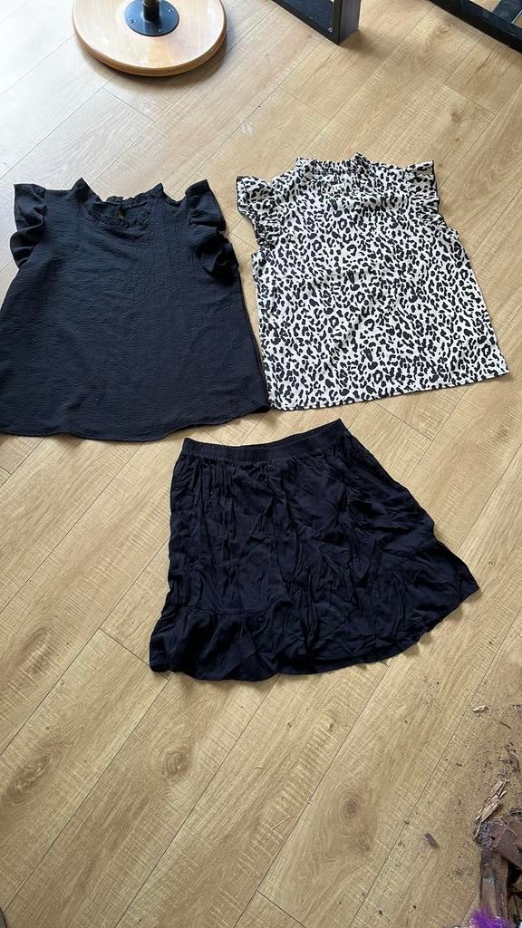 L xl 40 42 zwart top roezel tijger print zwart wit rok nieuw, Kleding | Dames, Ophalen of Verzenden, Nieuw, Maat 42/44 (L), Zwart
