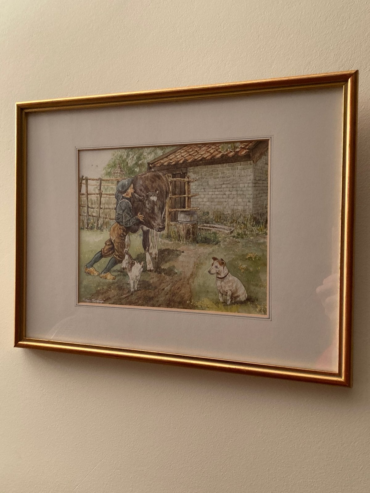 Aquarel van Wim Romijn, Ophalen of Verzenden