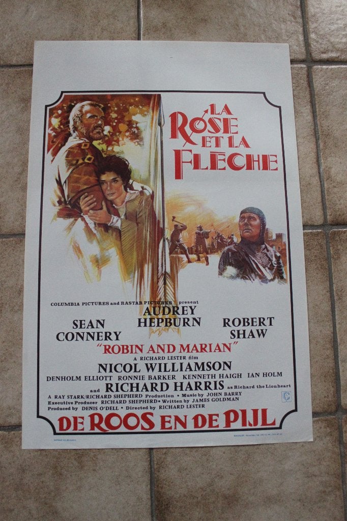 filmaffiche Sean Connery Robin and Marian 1976 filmposter, Rechthoekig Staand, Ophalen of Verzenden, Zo goed als nieuw, A1 t/m A3