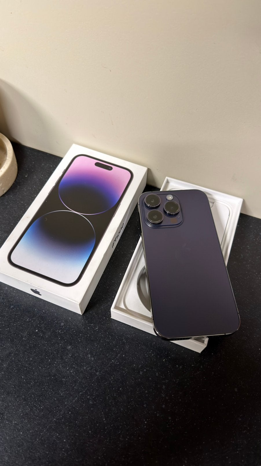 Apple iPhone 14 Pro 128GB Deep Purple Zeer nette staat, Telecommunicatie, Mobiele telefoons | Apple iPhone, Paars, Ophalen of Verzenden