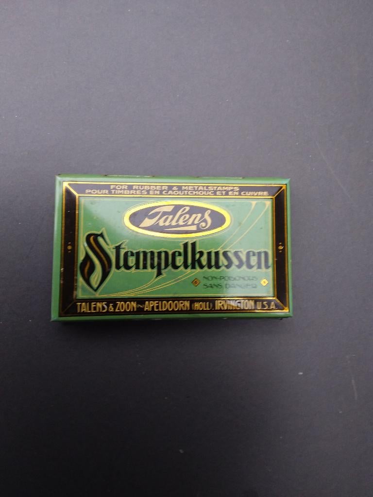 Talens stempelkussen blikje  vintage, Verzamelen, Ophalen of Verzenden, Gebruikt, Overige, Overige merken