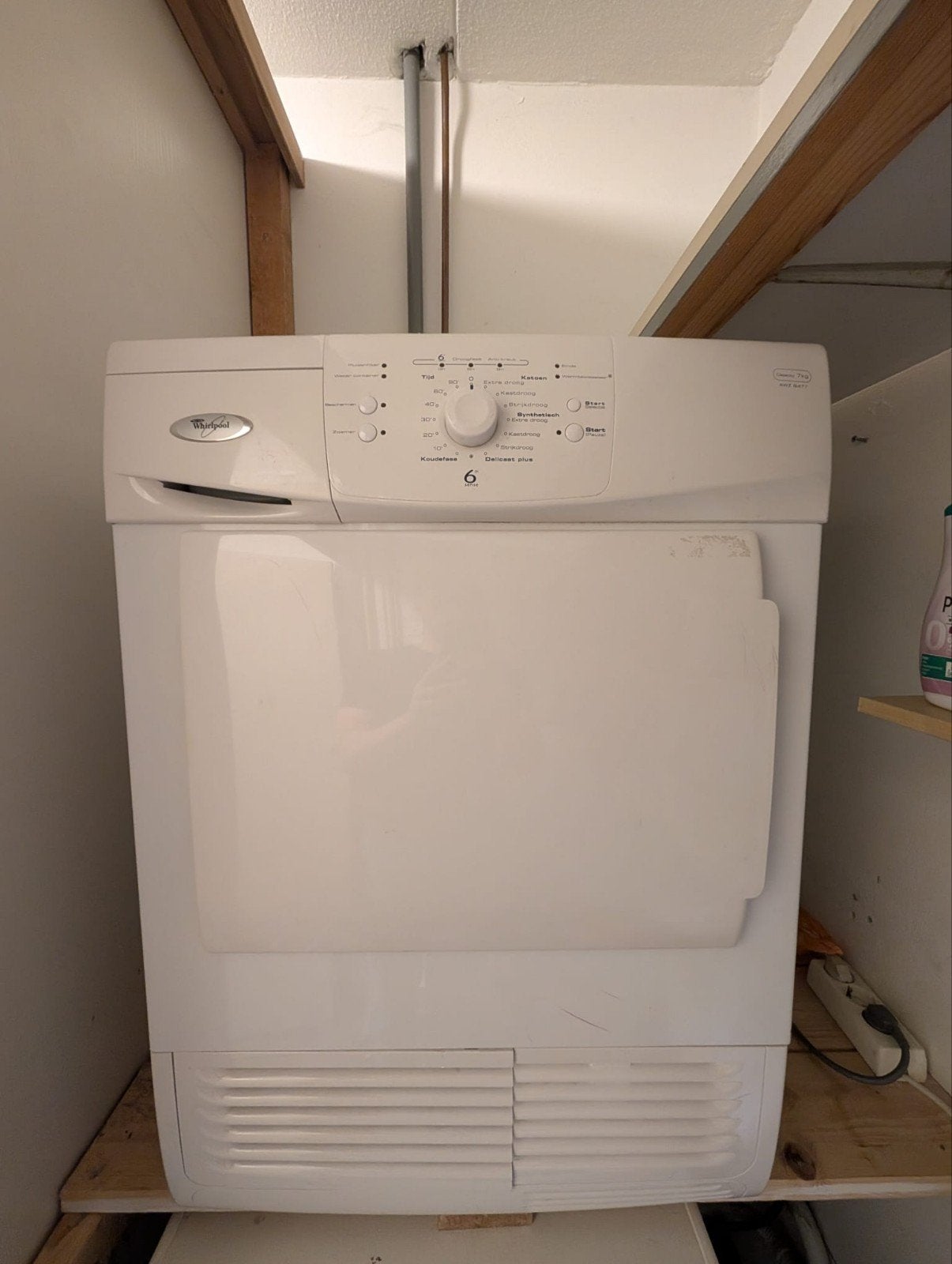 Whirlpool AWZ 8477 Condensdroger 7 kg, Witgoed en Apparatuur, Wasdrogers, Ophalen, 6 tot 8 kg, Gebruikt, 85 tot 90 cm