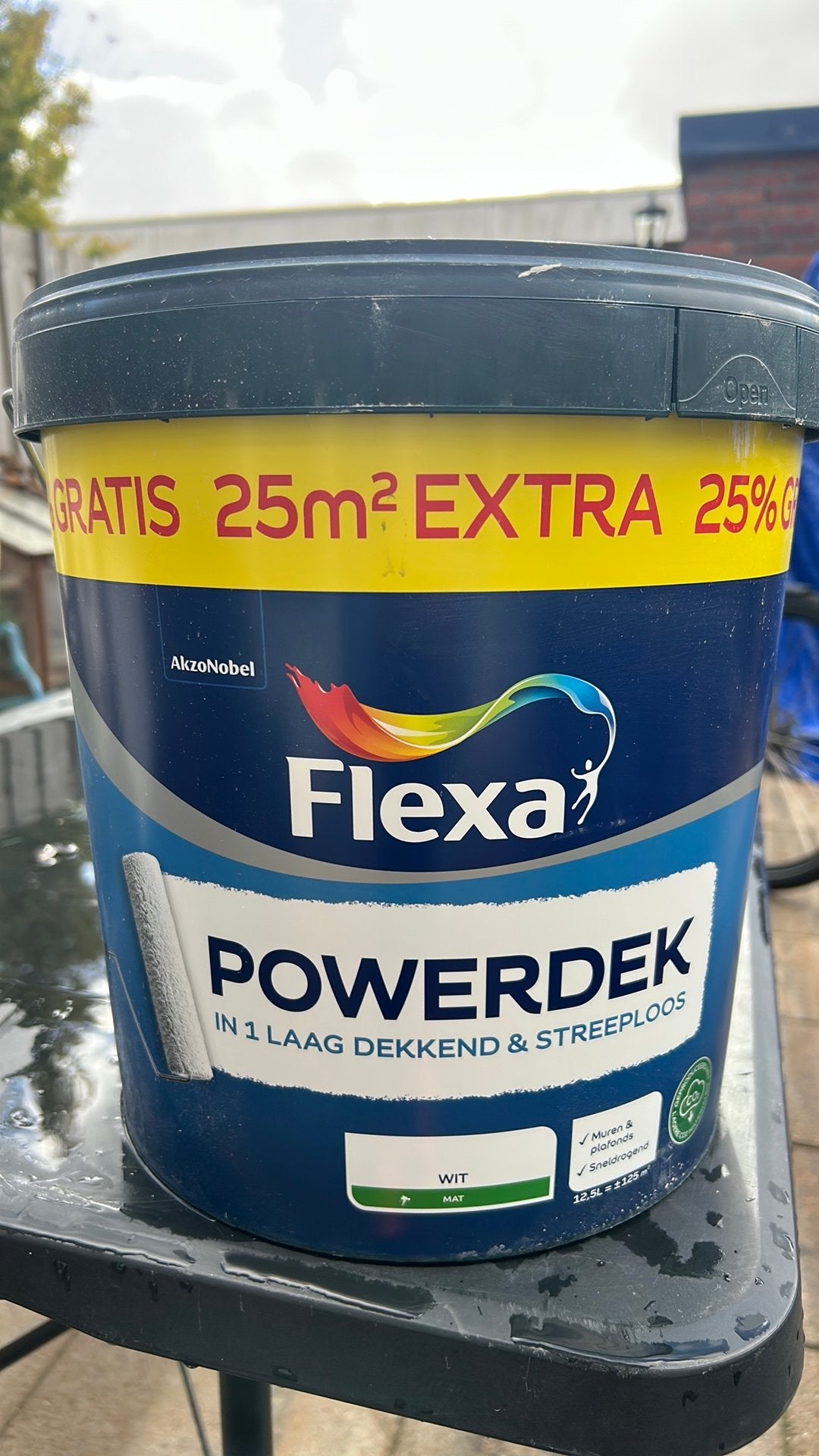 12,5l Flexa Powerdek, wit mat, Ophalen, Zo goed als nieuw, Wit