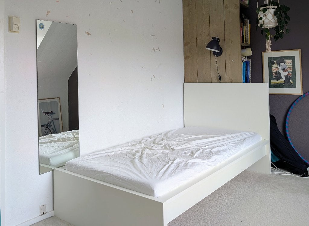Bed IKEA 90 x 200 serie Malm met hoofdbord, Ophalen, Gebruikt, 90 cm, Eenpersoons