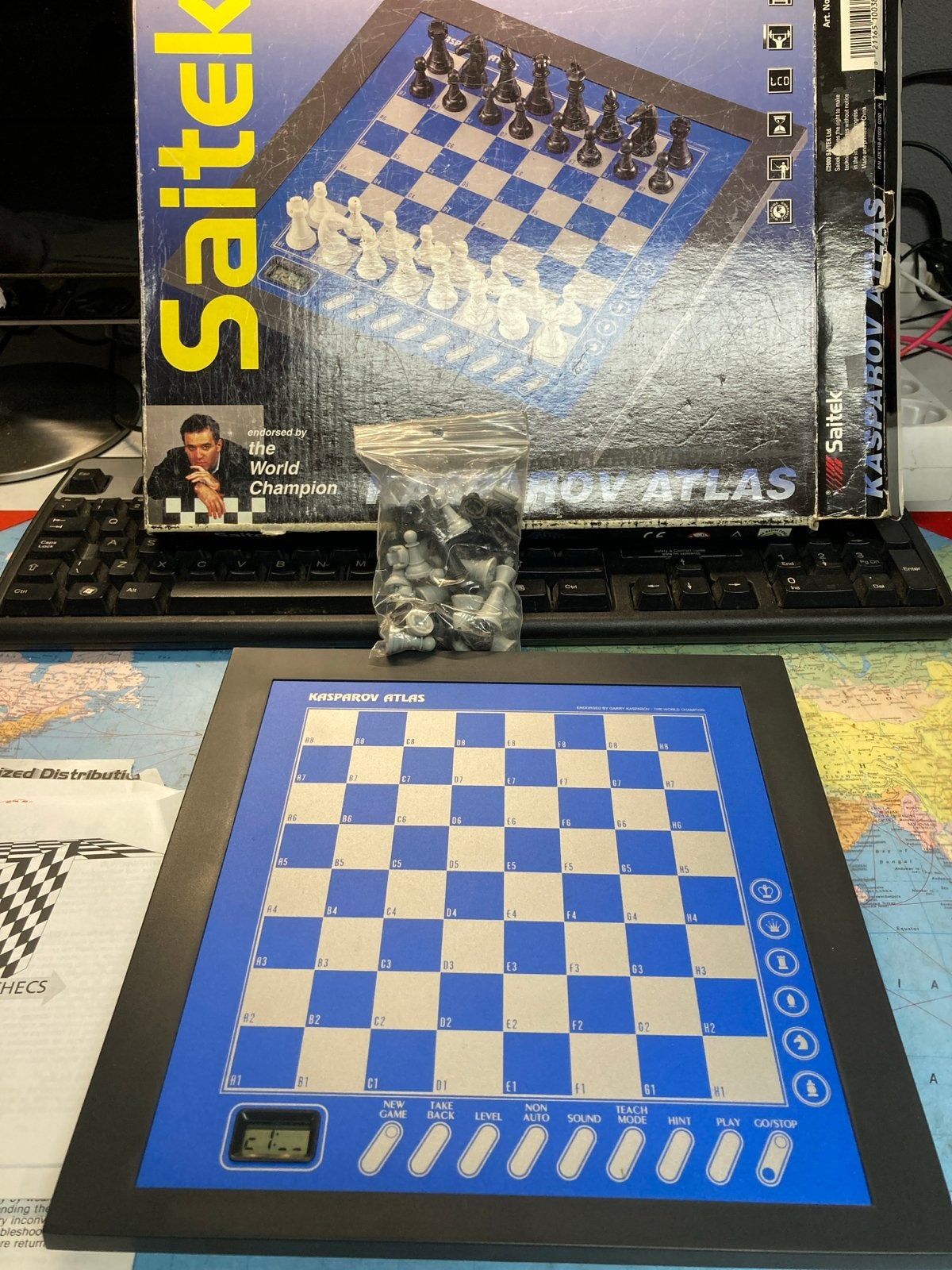 Saitek Kasparov Atlas Elektronisch Schaakspel, Een of twee spelers, Ophalen of Verzenden, Gebruikt