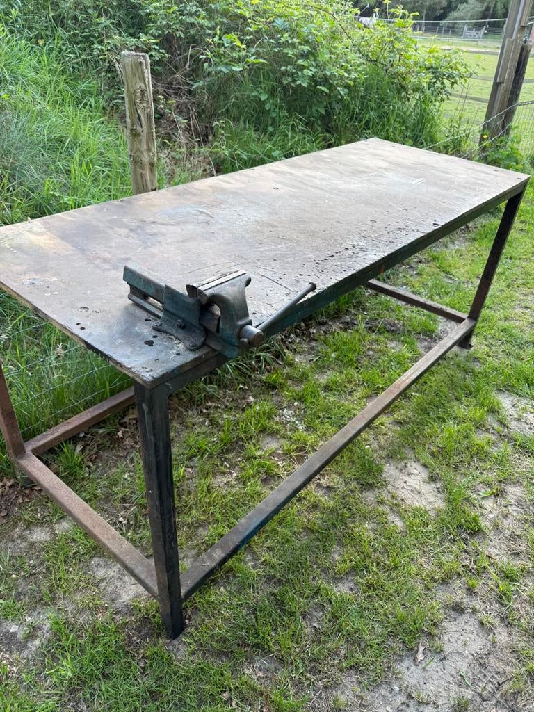 Werkbank, Doe-het-zelf en Verbouw, Werkbanken, Ophalen, Gebruikt, 170 cm of meer, Bankschroef