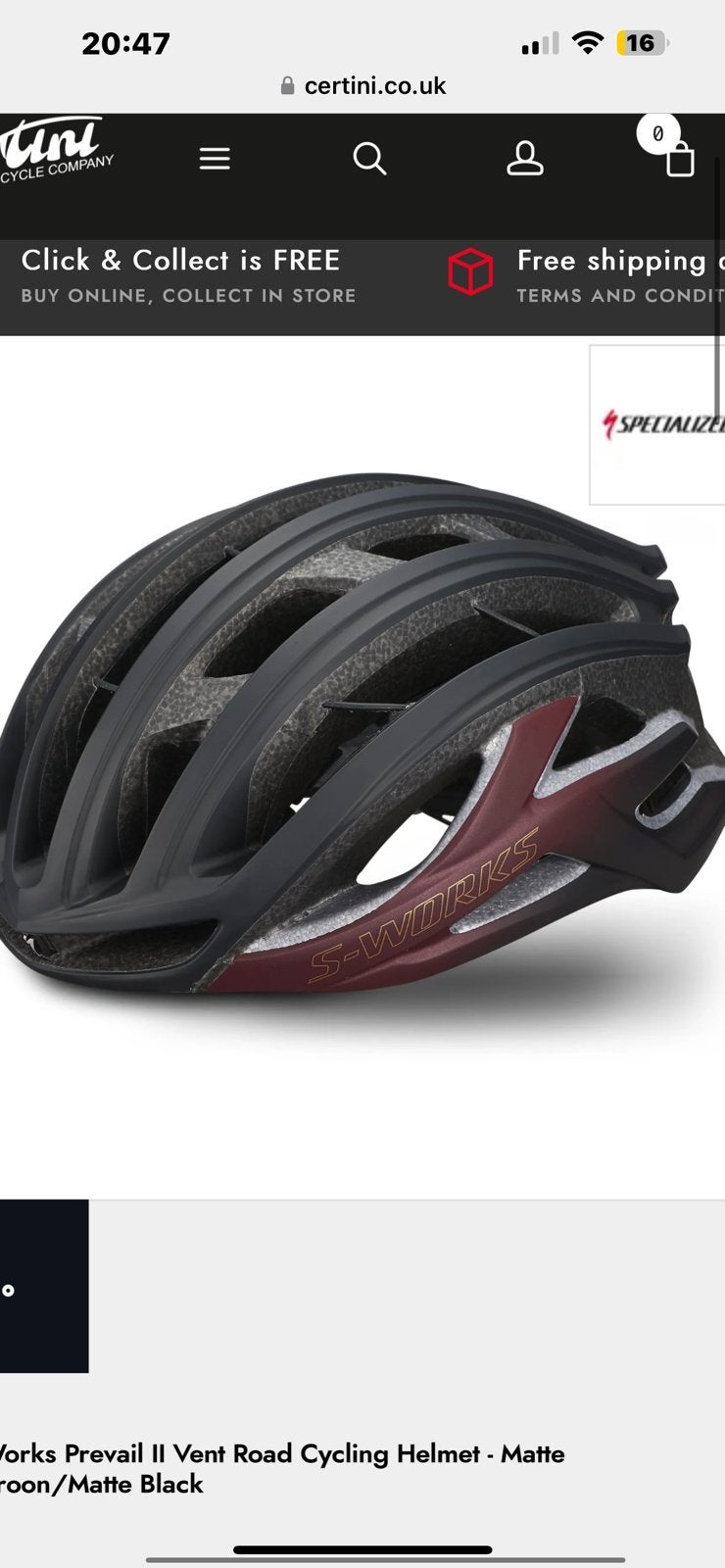 Z.G.A.N. specialized S-WORKS prevail || VENT SMALL MIPS ANGI, Ophalen of Verzenden, Zo goed als nieuw, Heer of Dame