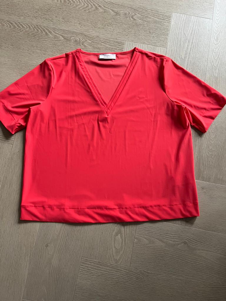 Studio Anneloes shirt koraal rood, Maat 46/48 (XL) of groter, Nieuw, Ophalen of Verzenden, Korte mouw