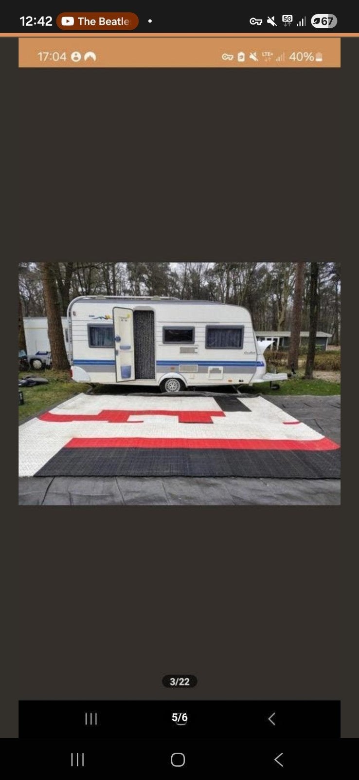 5.19 m.2 kunstof terras Caravan tegels - tent vloertegels, Ophalen of Verzenden, Gebruikt