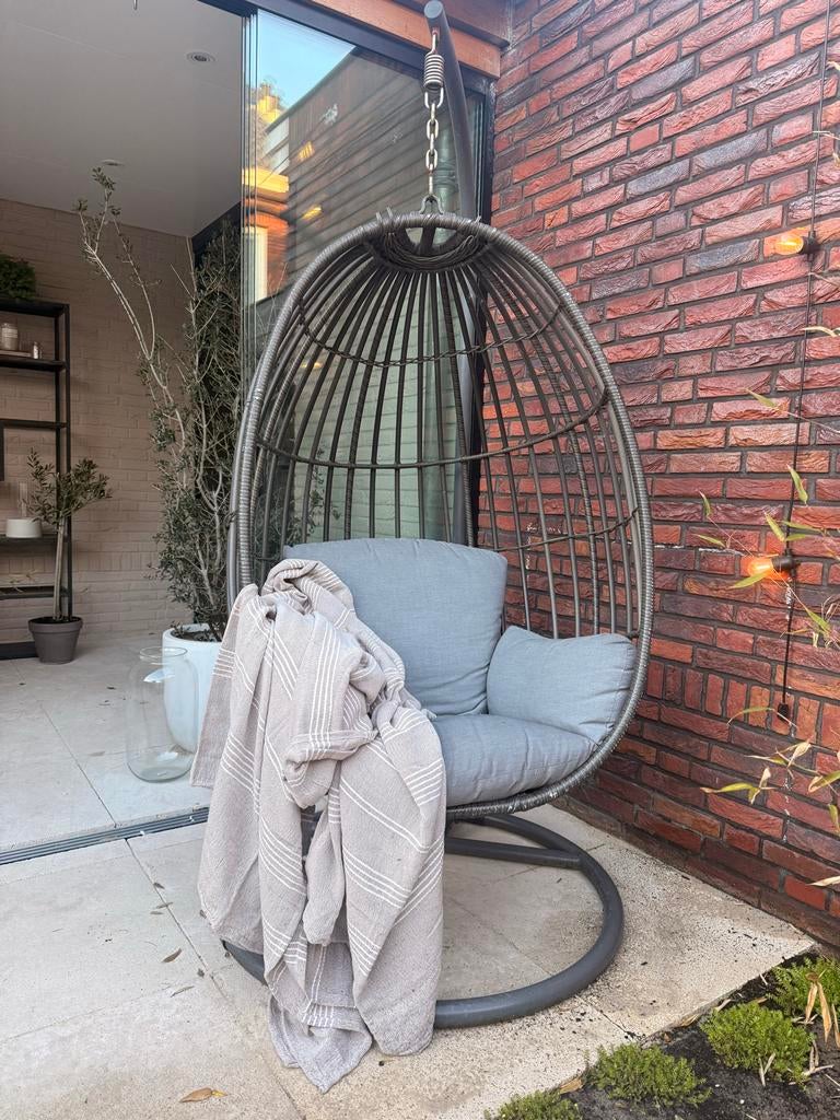 hangstoel met kussen voor buiten, Ophalen, Gebruikt, Wicker
