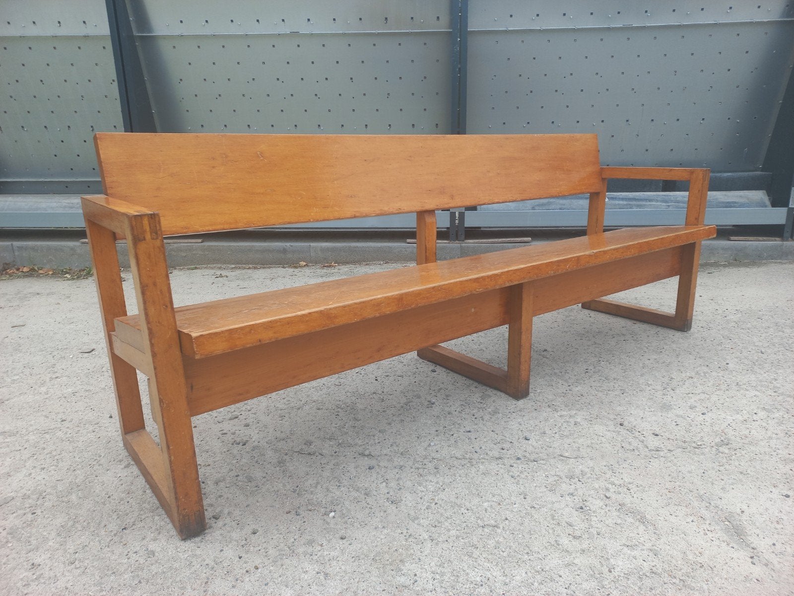 Haagse school houten bank design, Antiek en Kunst, Ophalen, Hout, Handgemaakt, Stoel