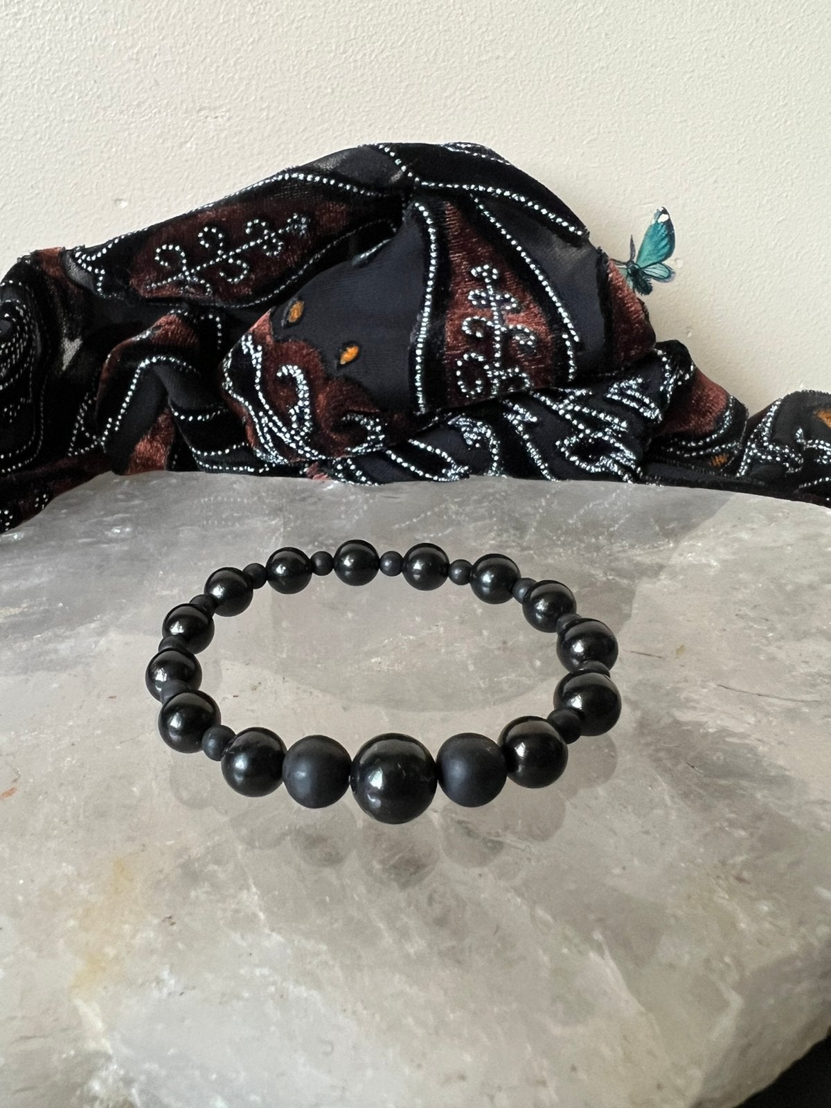 Shungiet shungite beschermt aura straling healing uniek, Met bedels of kralen, Zwart, Magnolia11, Nieuw