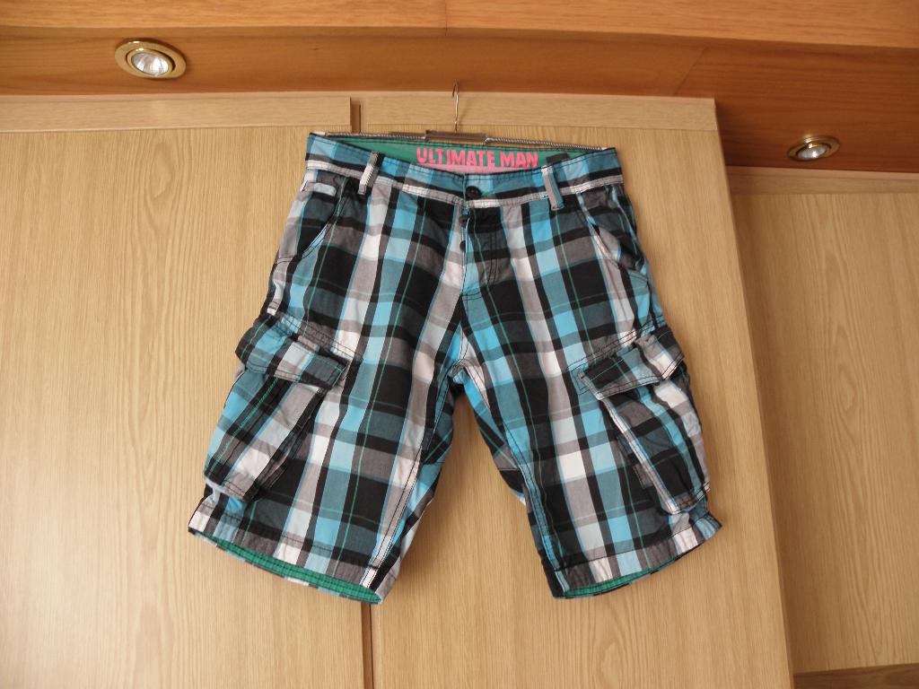 Blauw grijs zwart katoen bermuda broek COOLCAT M nieuwstaat, Kleding | Heren, Ophalen of Verzenden, Maat 48/50 (M), Blauw, Coolcat