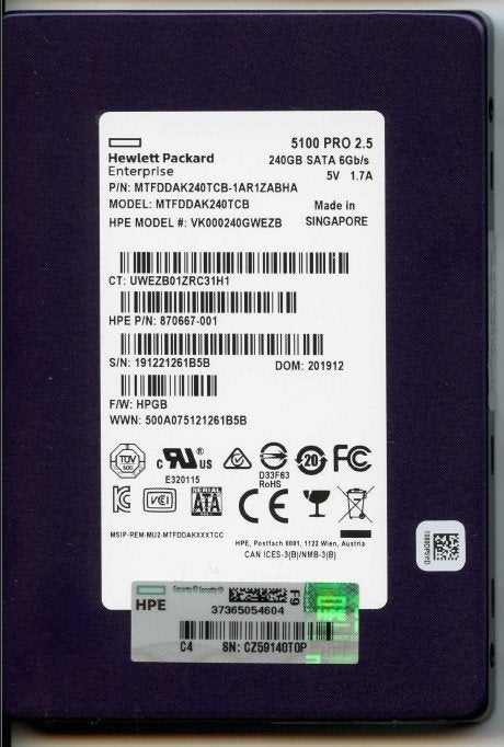 HP 240GB 2.5 inch SSD (Pro 5100) – Ideaal voor laptop of PC, Intern, Verzenden, Zo goed als nieuw, HP