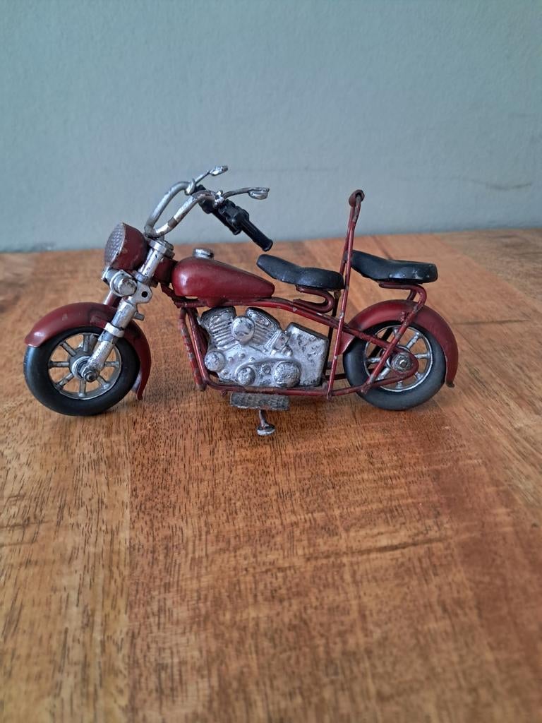 Vintage Motorfiets Miniatuur - Decoratief Model, Hobby en Vrije tijd, Modelauto's | 1:18, Gebruikt, Motor, Overige merken, Ophalen of Verzenden